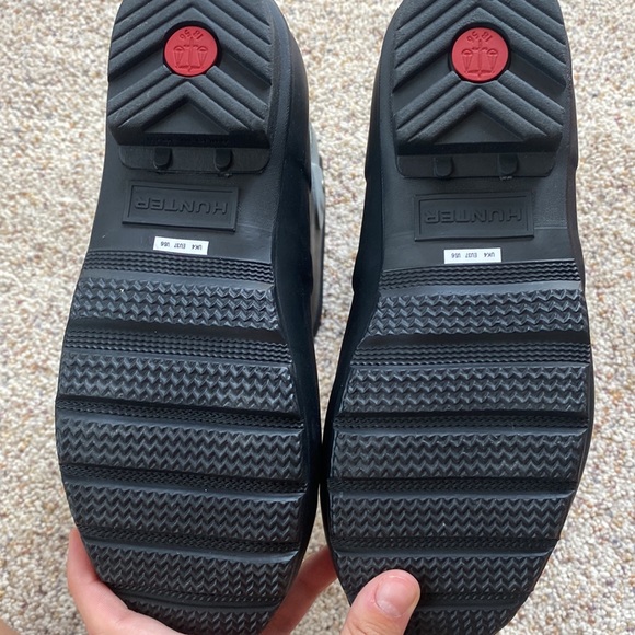 Hunter black & gray boots mid calf size US six new with tags perfect condition. - Picture 5 of 6